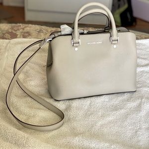 Michael Kors Leather Purse Silver Gray NWT